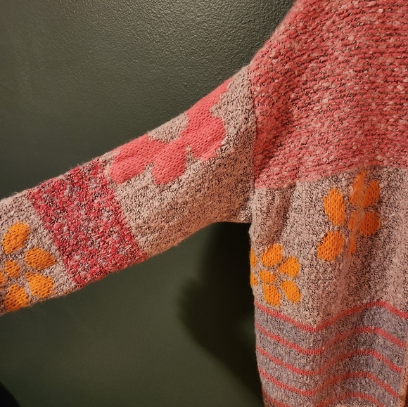 Sincerely Jules Floral Patterned Women's Sweater Size S Oversized - Picture 4 of 5